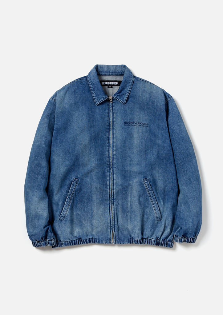 WASHED DENIM ZIP WORK JACKET