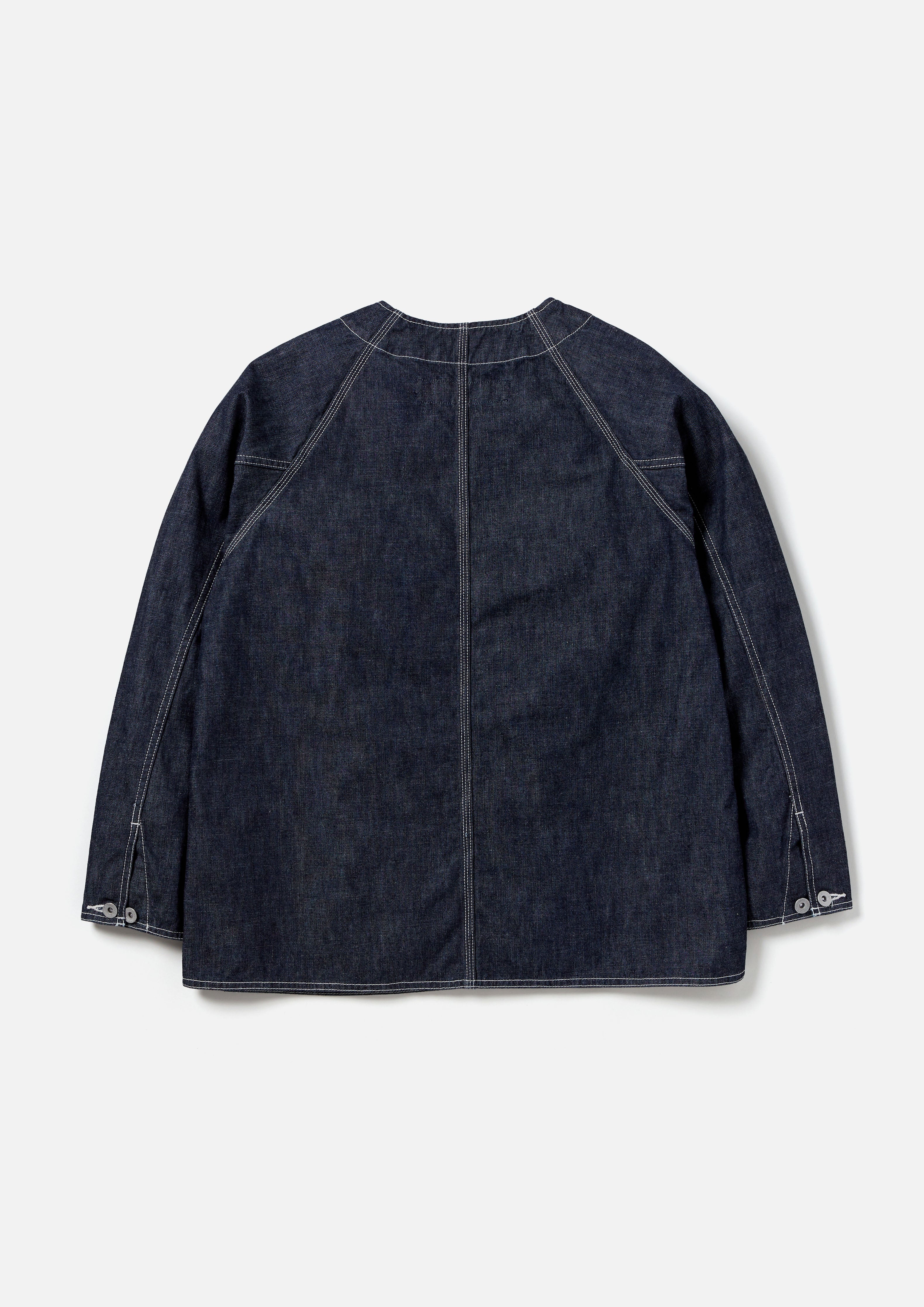 DENIM NO COLLAR JACKET