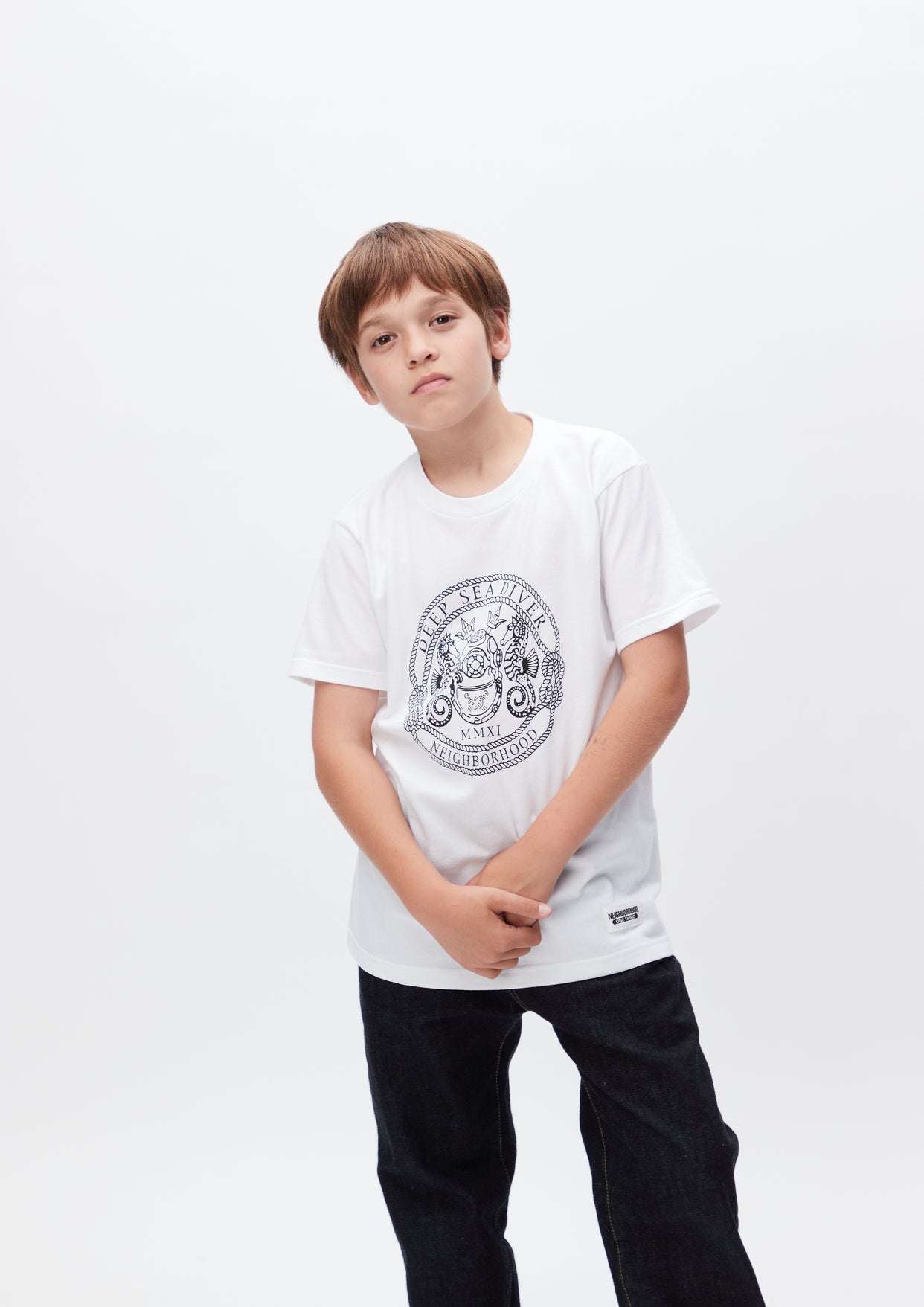 ネイバーフッド】KIDS OT . TEE SS-5/キッズT/140cm/白-