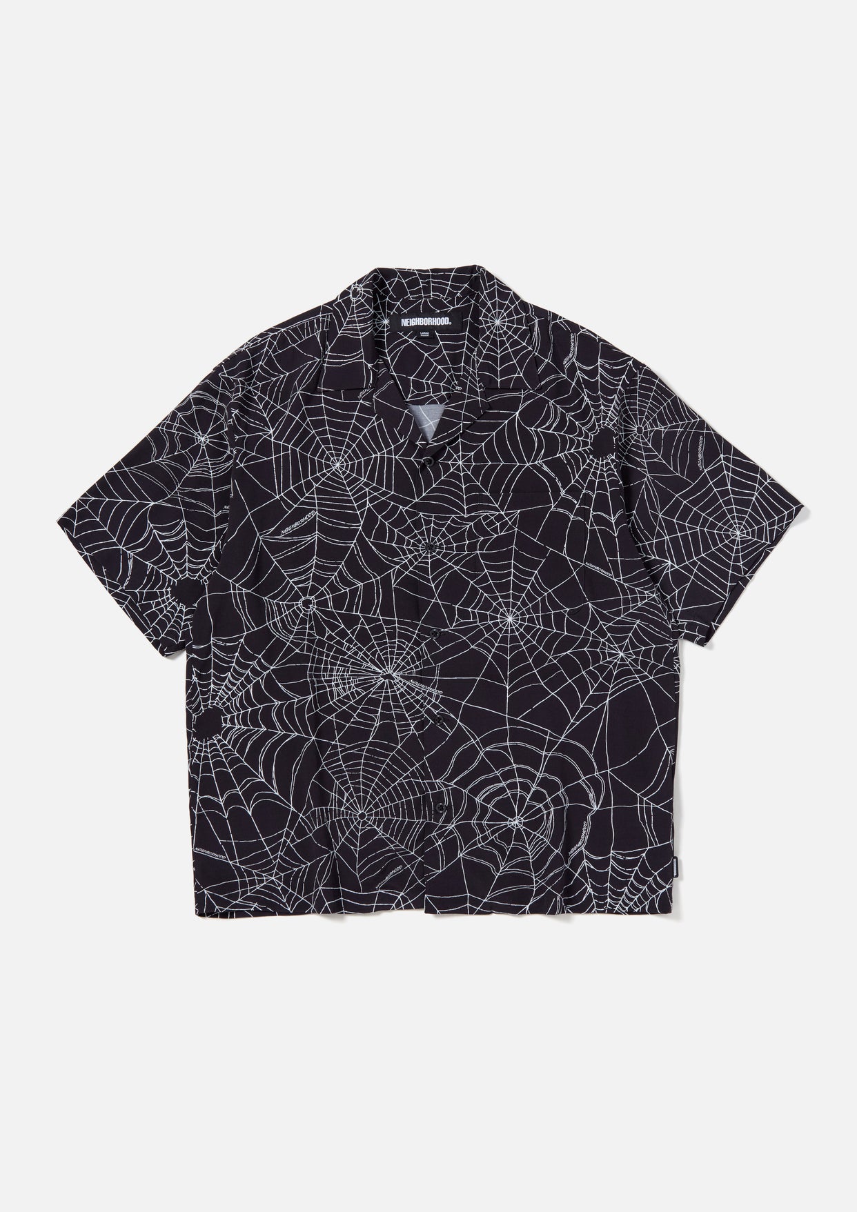 NEIGHBORHOOD SPIDERWEB HAWAIIAN SHIRT SS GRAY ネイバーフッド