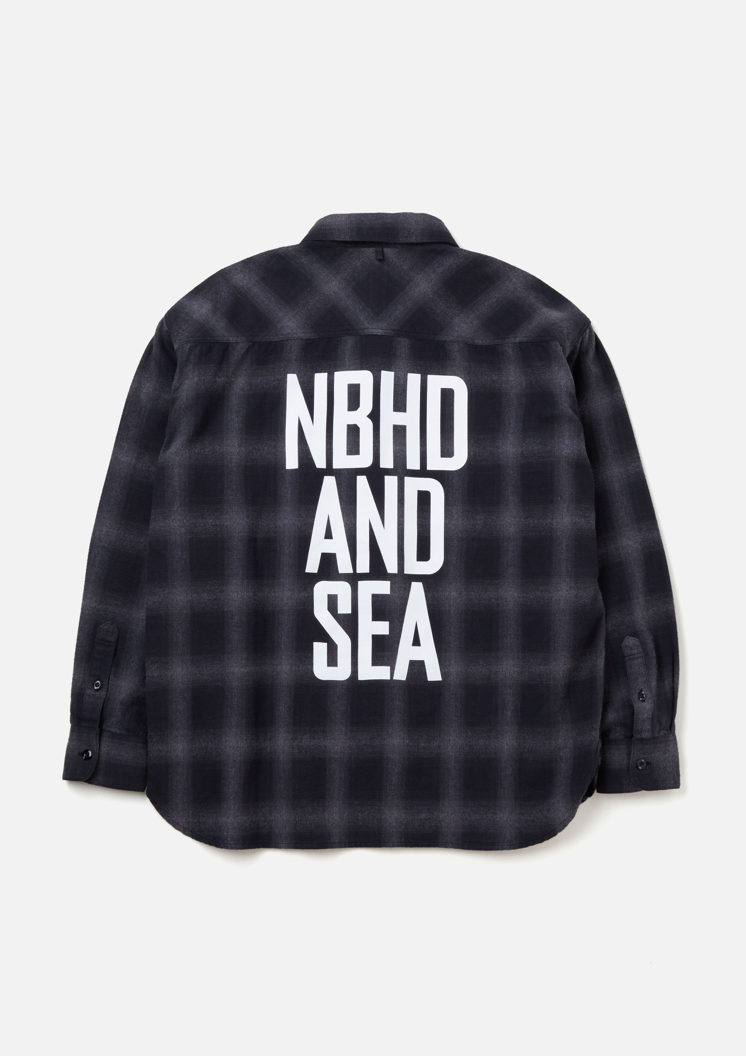 NH X WIND AND SEA . OMBRE CHECK SHIRT LS