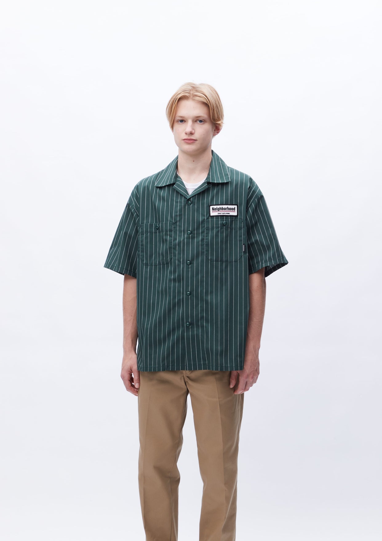 STRIPE WORK SHIRT SS